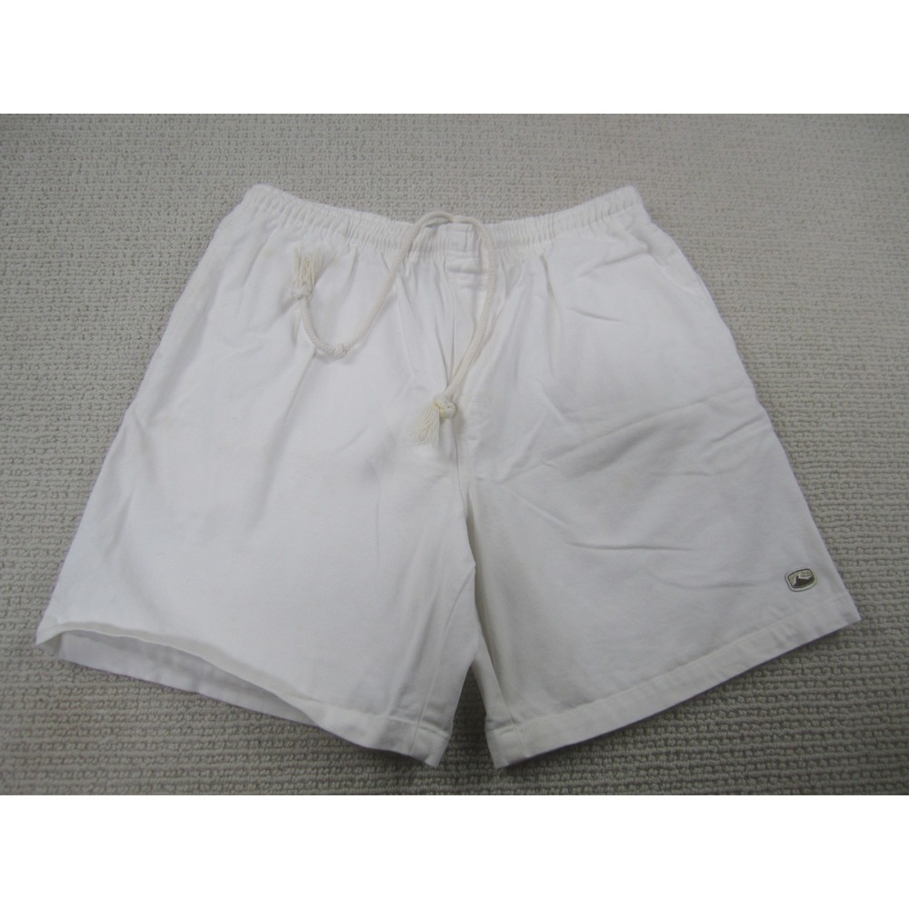 VTG Rusty Y2K Shorts Mens Large‎ White Logo Bermuda Cotton W/Pockets Stretch